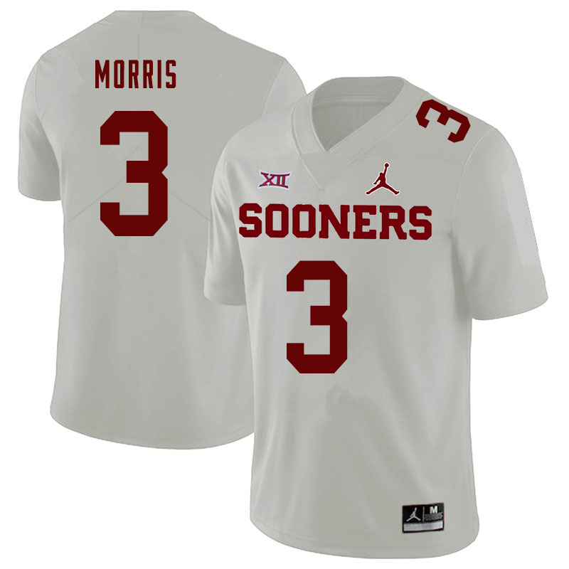 Jordan Brand Men #3 Jamal Morris Oklahoma Sooners College Football Jerseys Sale-White - Click Image to Close